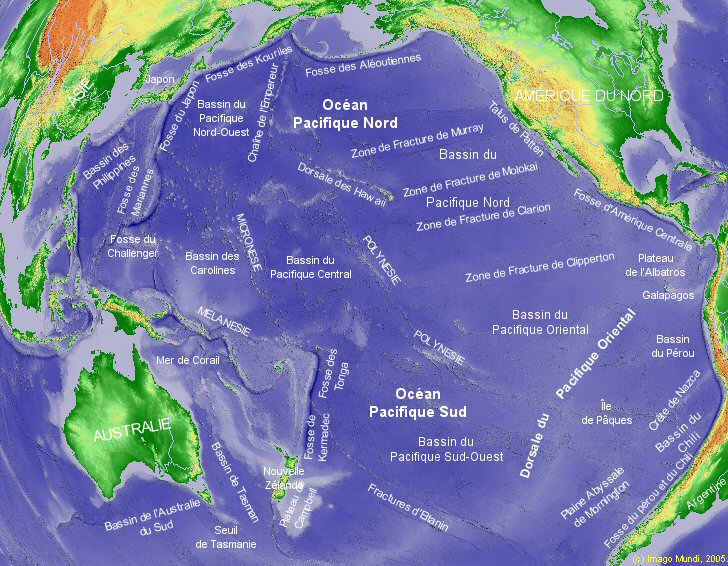 Carte de l'Ocan Pacifique