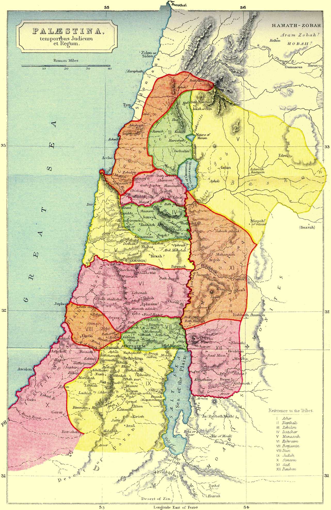 carte de la Palestine au temps des Rois.