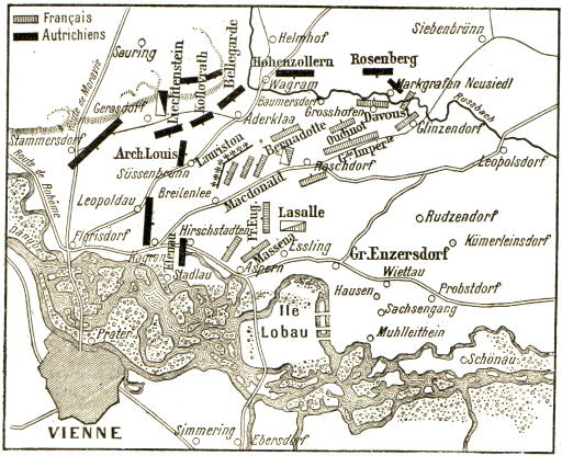 Plan de la Bataille de Wagram.