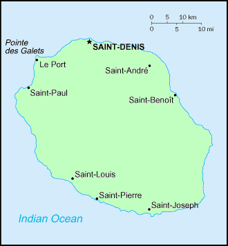 Carte de la Réunion.