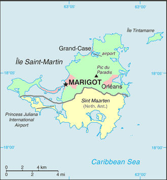 Carte de Saint-Martin.