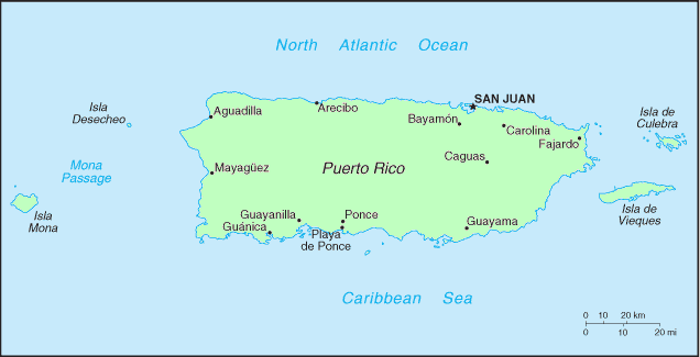 Carte de Porto Rico.