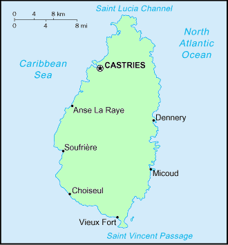 Carte de Sainte Lucie.