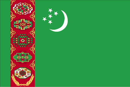 Drapeau du Turkmnistan.