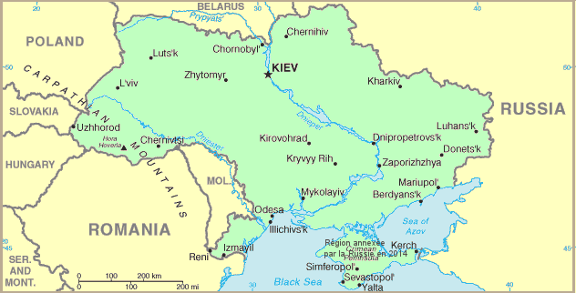 Carte de l'Ukraine.