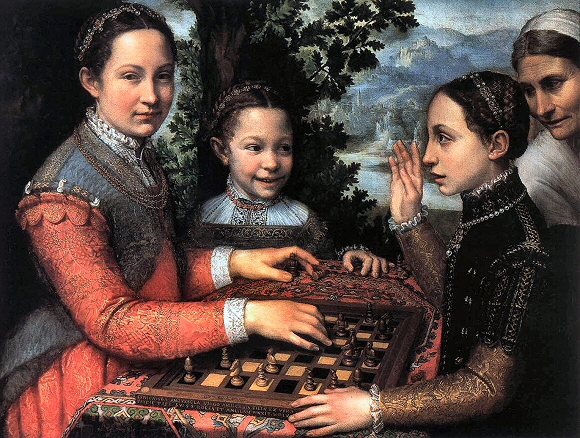 Anguissola : la partie dd'checs entre les deux soeurs de l'artiste.