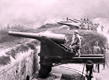Première guerre mondiale : l'artillerie italienne.
