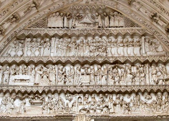 Cathédrale de Tolède : bas-relief du portail principal.