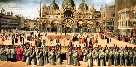 Gentile Bellini : procession sur la place Saint-Marc