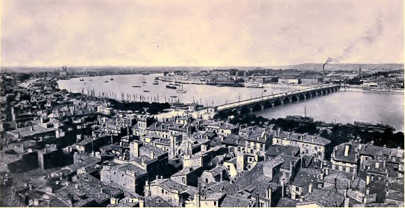 Bordeaux : vieille ville, Gironde et pont.