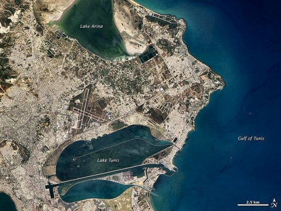 Carthage depuis l'espace.