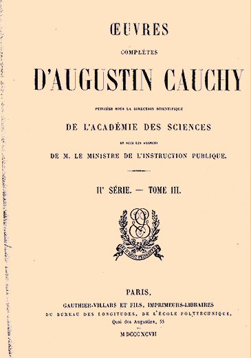 Oeuvres de Cauchy.