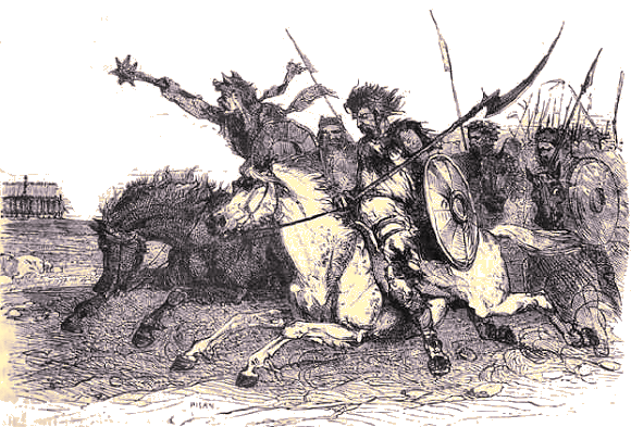 Bataille de Celtes et de romains.
