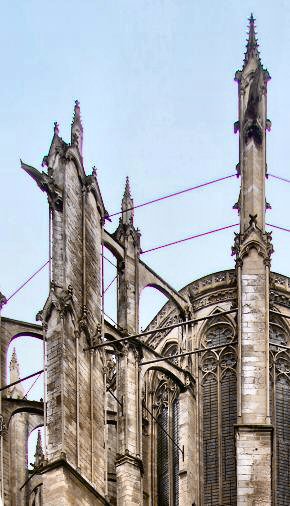 Contreforts de la cathédrale de Beauvais.