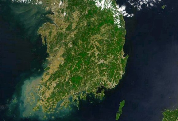 La Corée du Sude depuis l'espace.