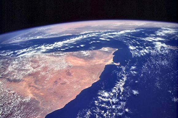 La Corne de l'Afrique vue depuis l'espace.