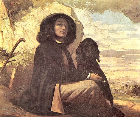 Courbet : Autoportrait au Chien noir.