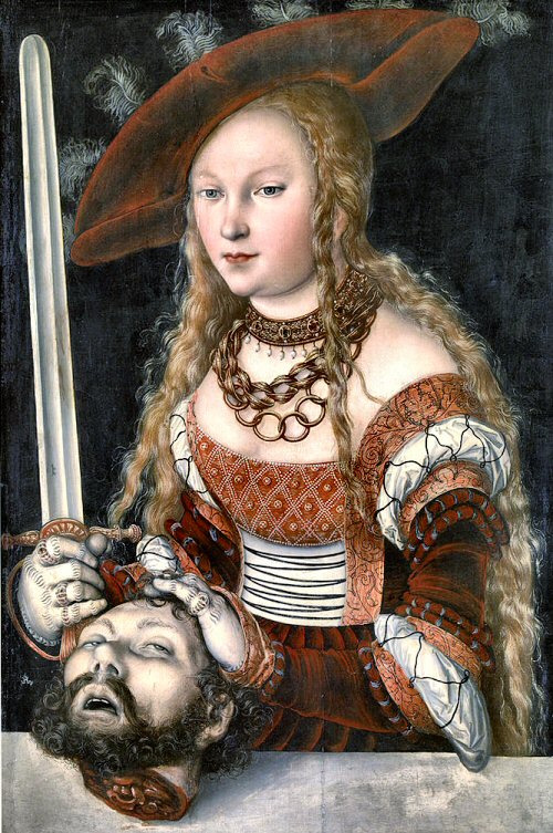 Cranach : Judith et la tête d'Holophèrne.
