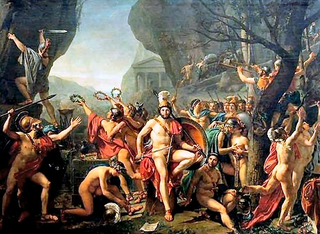 Léonidas aux Thermopyles, par David.