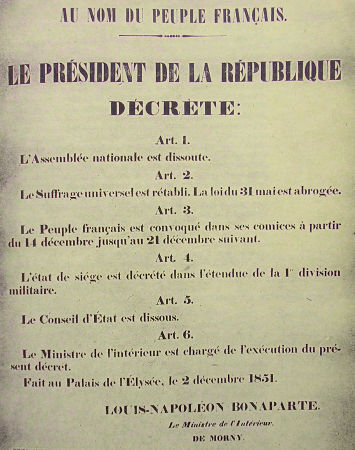 Décret du président de la République (2 décembre 1851).