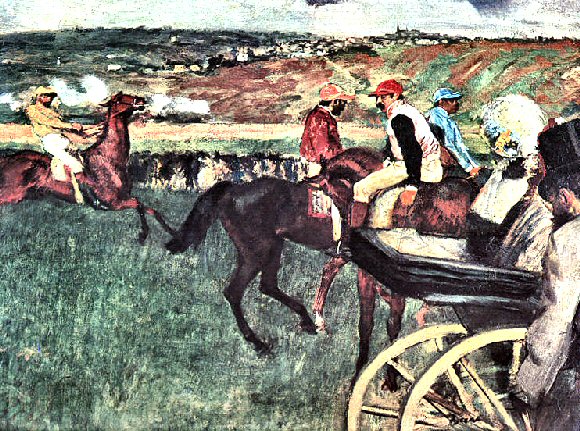 Degas : Aux courses de chevaux.