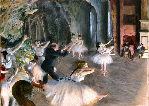 Degas : la répétition sur scène.