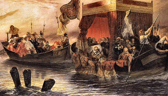Delaroche : Richelieu traînant ses prisonniers sur le Rhône.