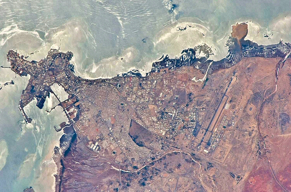 Djibouti depuis l'espace.