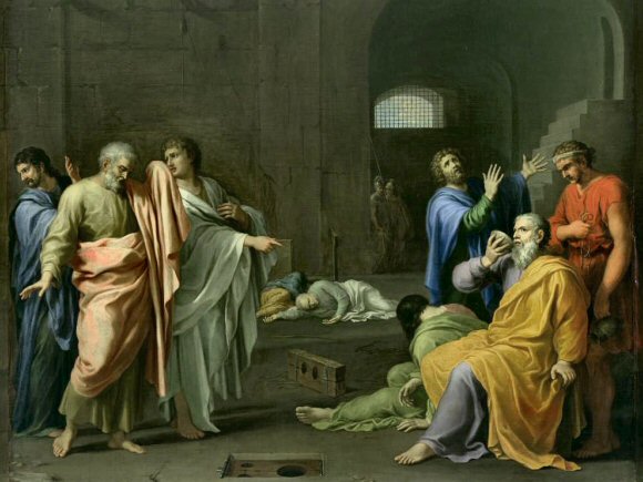 La mort de Socrate, par Dufresnoy.