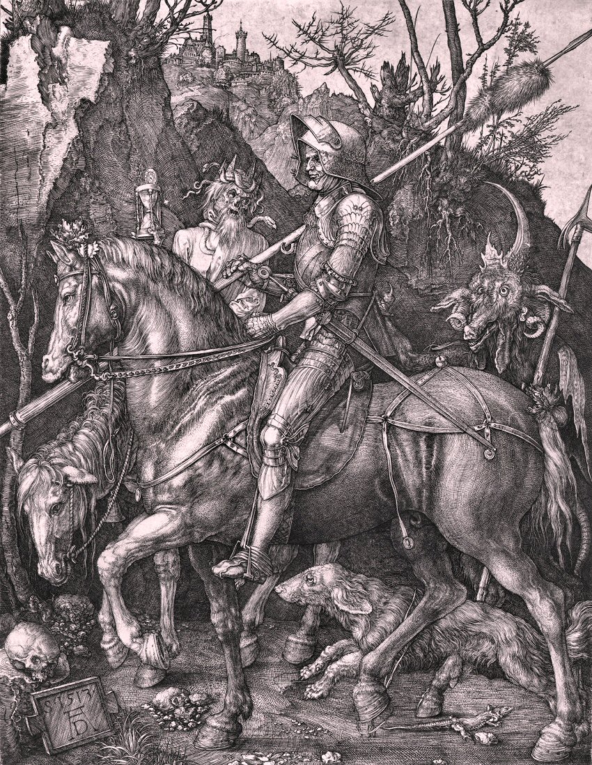 Dürer : le Chevalier, la Mort et le Diable.