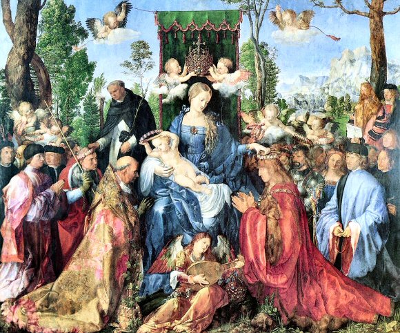 Dürer : la Vierge à la fête du Rosaire.