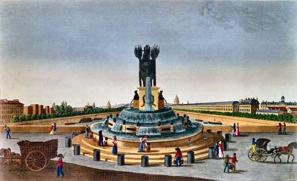Paris : projet de fontaine de la place de la Bastille.