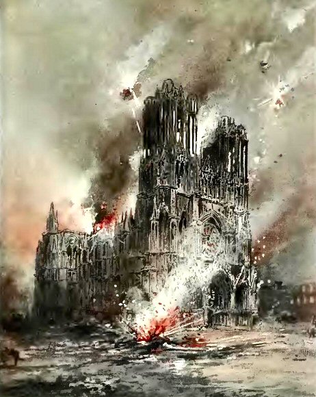 Fraipont : Reims en flammes.