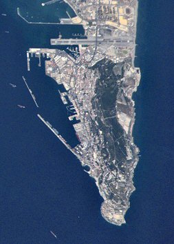 Gibraltar vu depuis l'espace.
