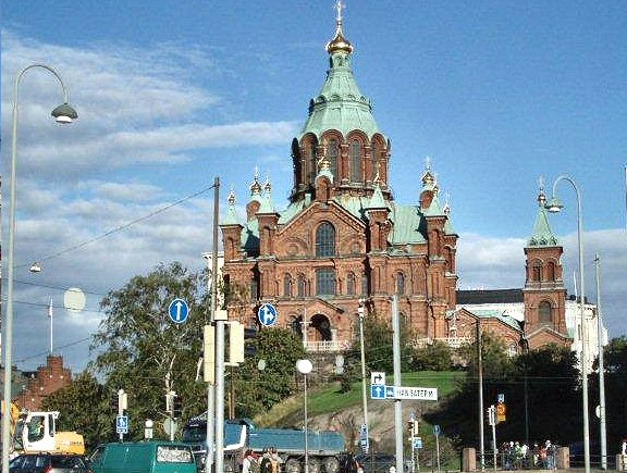 Helsinki : la cathédrale russe orthodoxe.