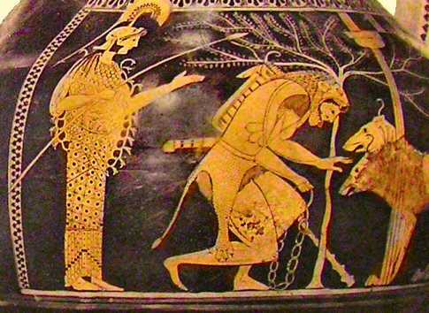 Héraclès capturant Cerbère.