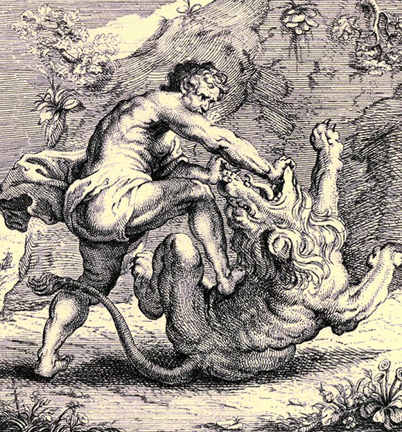 Héraclès et le Lion de Némée.
