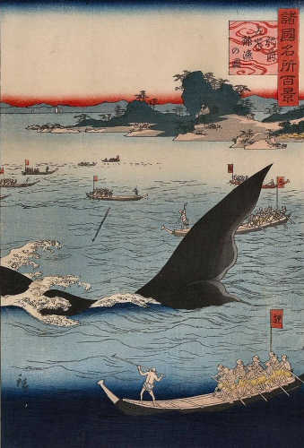 Hiroshige : Chasse à la Baleine au Japon.