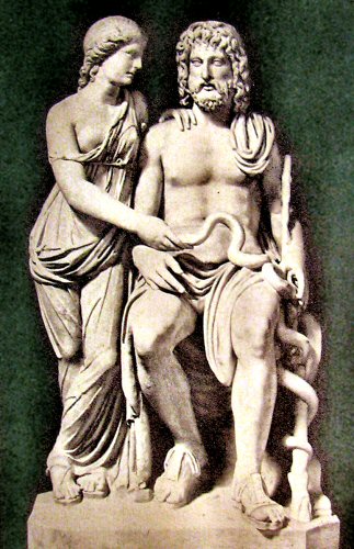 Hygie et Asclépios.