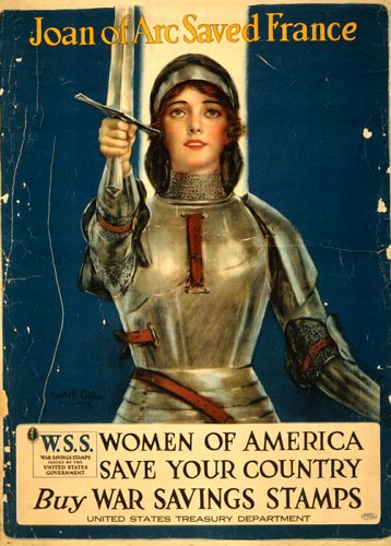 Jeanne d'Arc sur une affiche de la Première Guerre mondiale.