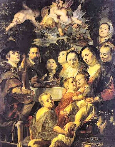Jordaens : Autoportrait et famille du peintre.
