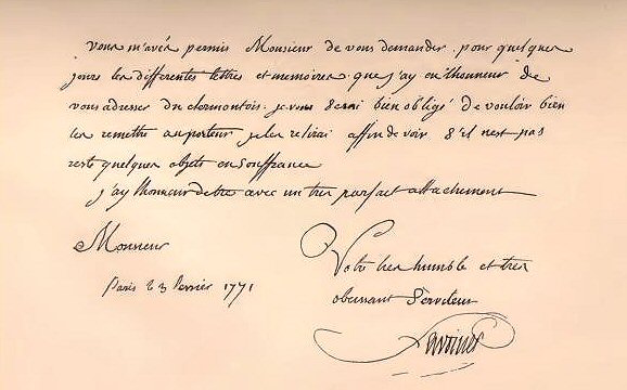 Ecriture de Lavoisier.