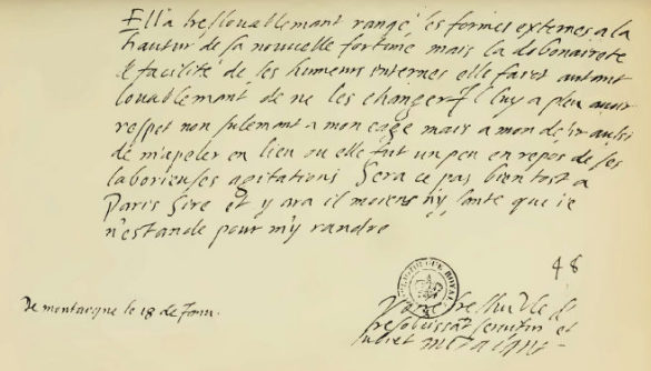 Lettre de Montaigne  Henri IV.