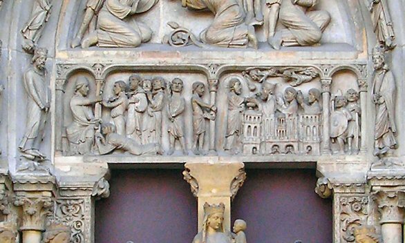 Basilique Saint-Denis : linteau du portail septentrional.