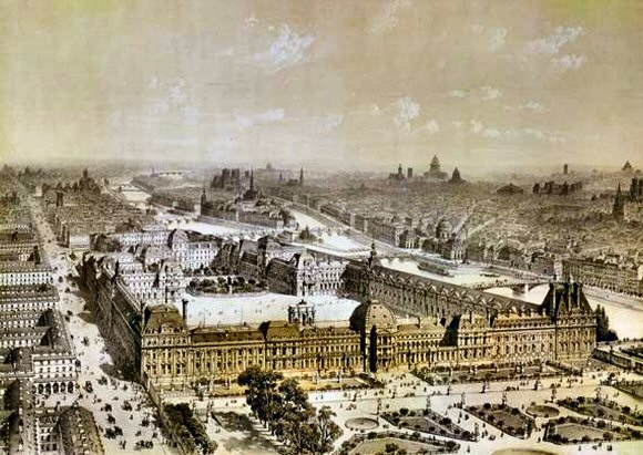 Le Louvre et le Palais des Tuileries.