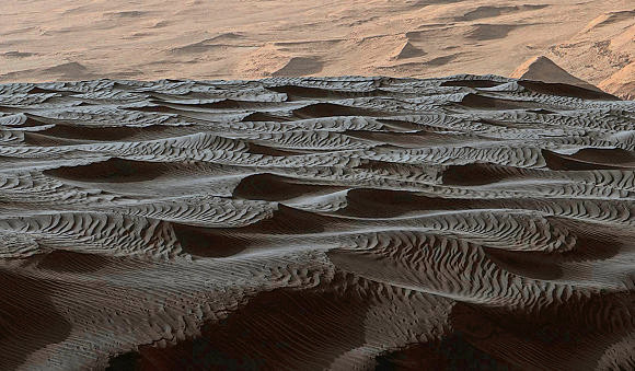 Mars : dunes sombres.
