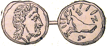 Aristée sur une monnaie de Céos.