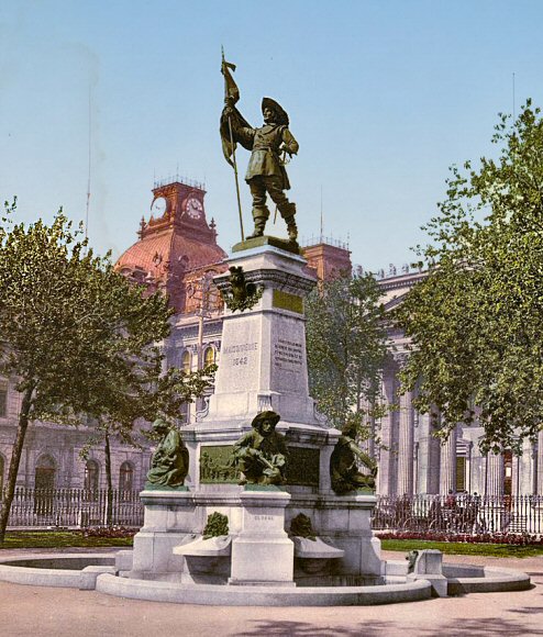 Montréal : statue de Maisonneuve.
