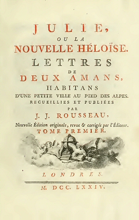 Rousseau : Nouvelle Héloïse (frontispice).