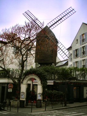 Paris : le moulin Blute-Fin,  Montmartre.